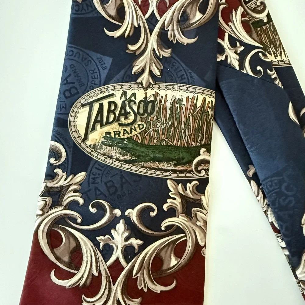 Vintage‎ Tobasco Tie Men's Silk Whimsical Travel Preppy Louisiana